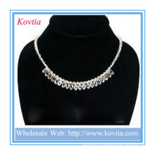 HIGH end crystal statement necklace in silver cord